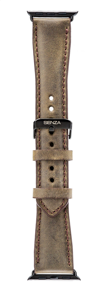 Senza Raw Leather Strap Apple Watch 42Mm Chestnut Brown