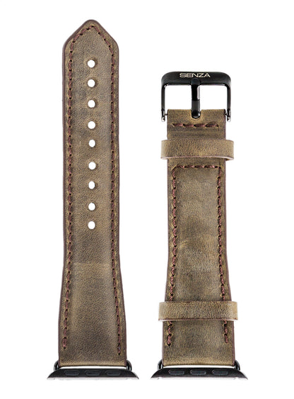 Senza Raw Leather Strap Apple Watch 42Mm Chestnut Brown