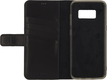 Senza Pure Leather Wallet Samsung Galaxy S8+ Deep Black - Essentify