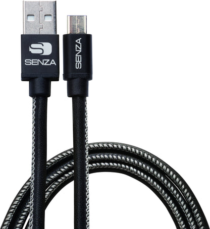Senza Premium Leather Charge/Sync Cable Micro Usb 1.5M. 12W Black