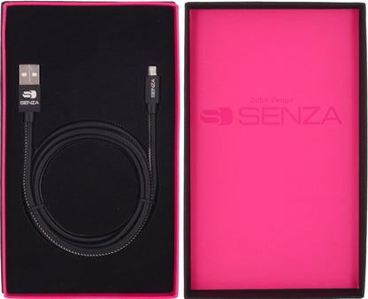 Senza Premium Leather Charge/Sync Cable Micro Usb 1.5M. 12W Black