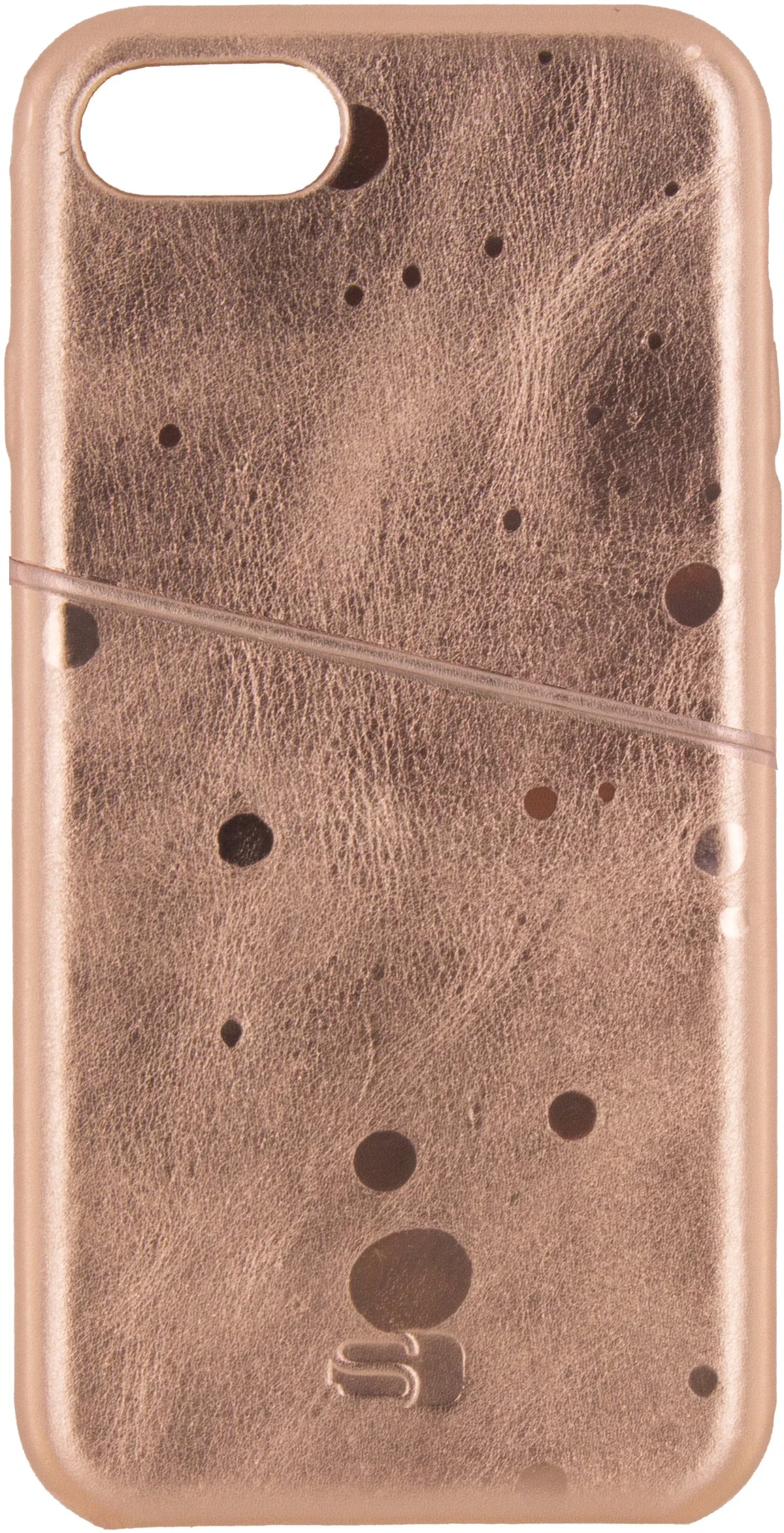 Senza Glam Leather Cover With Card Slot Apple Iphone 7/8/Se (2020/2022) Metallic Rosé - Essentify