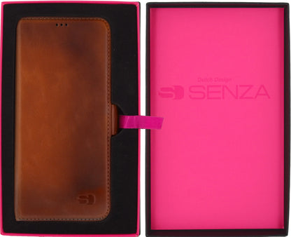 Senza Desire Leather Wallet Samsung Galaxy S8+ Burned Cognac - Essentify