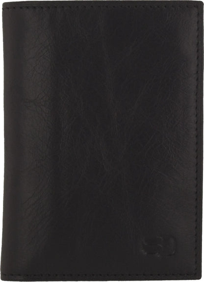 Senza Pure Leather Card Holder Deep Black - Essentify