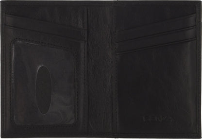 Senza Pure Leather Card Holder Deep Black - Essentify