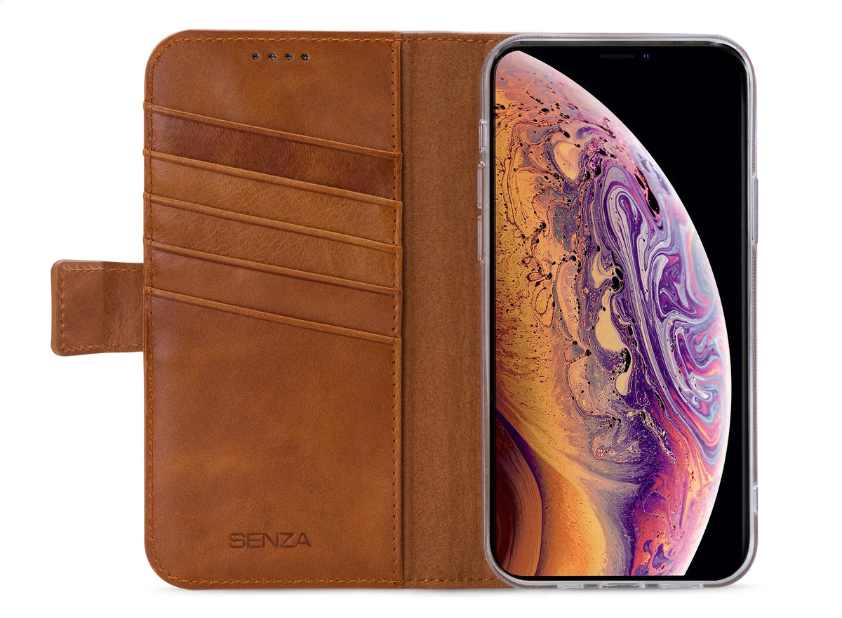 Senza Desire Leather Wallet Apple Iphone X/Xs Burned Cognac - Essentify
