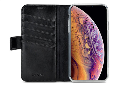 Senza Pure Leather Wallet Apple Iphone X/Xs Deep Black - Essentify