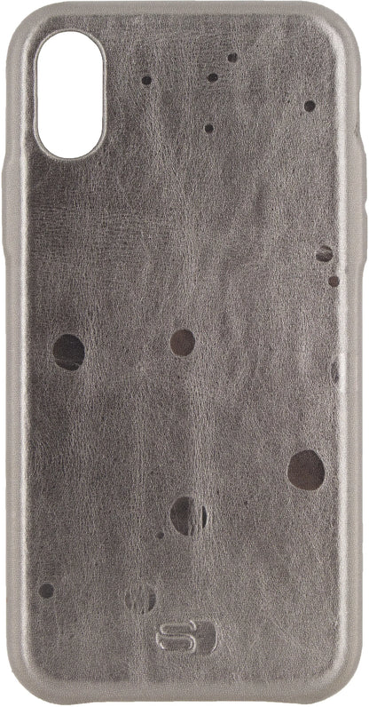Senza Glam Leather Cover Apple Iphone X/Xs Metallic Grey - Essentify