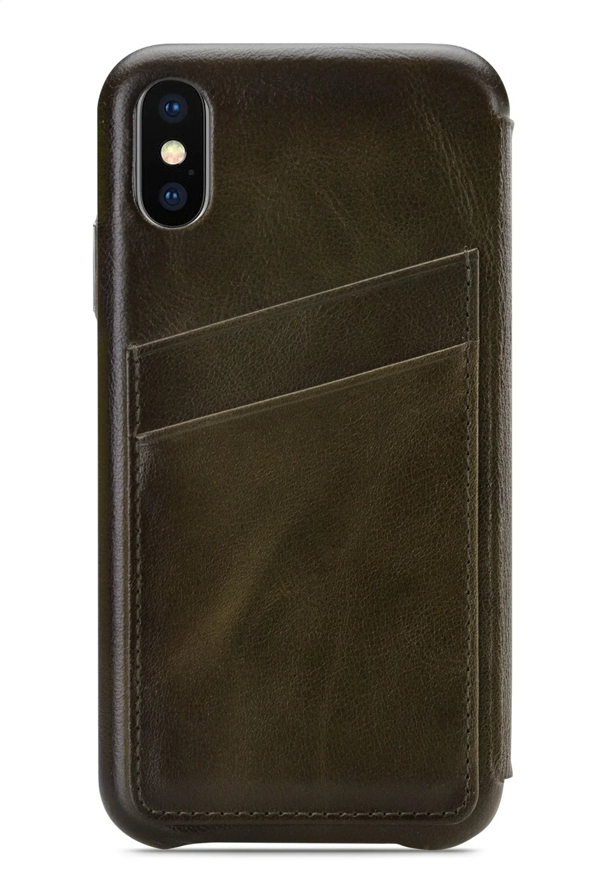 Senza Desire Skinny Leather Wallet Apple Iphone X/Xs Burned Olive - Essentify