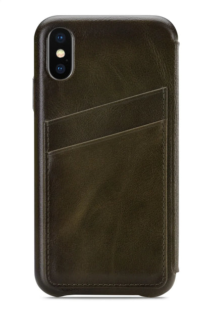 Senza Desire Skinny Leather Wallet Apple Iphone X/Xs Burned Olive - Essentify