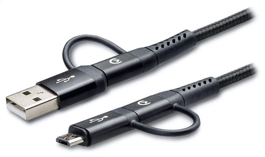 Mobilize Strong Nylon Cable 4In1 Usb, Usb-C To Micro Usb, Usb-C 1.5M Black - Essentify