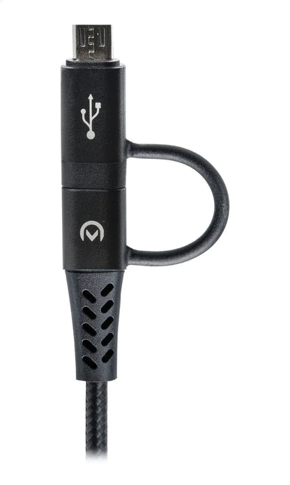 Mobilize Strong Nylon Cable 4In1 Usb, Usb-C To Micro Usb, Usb-C 1.5M Black - Essentify