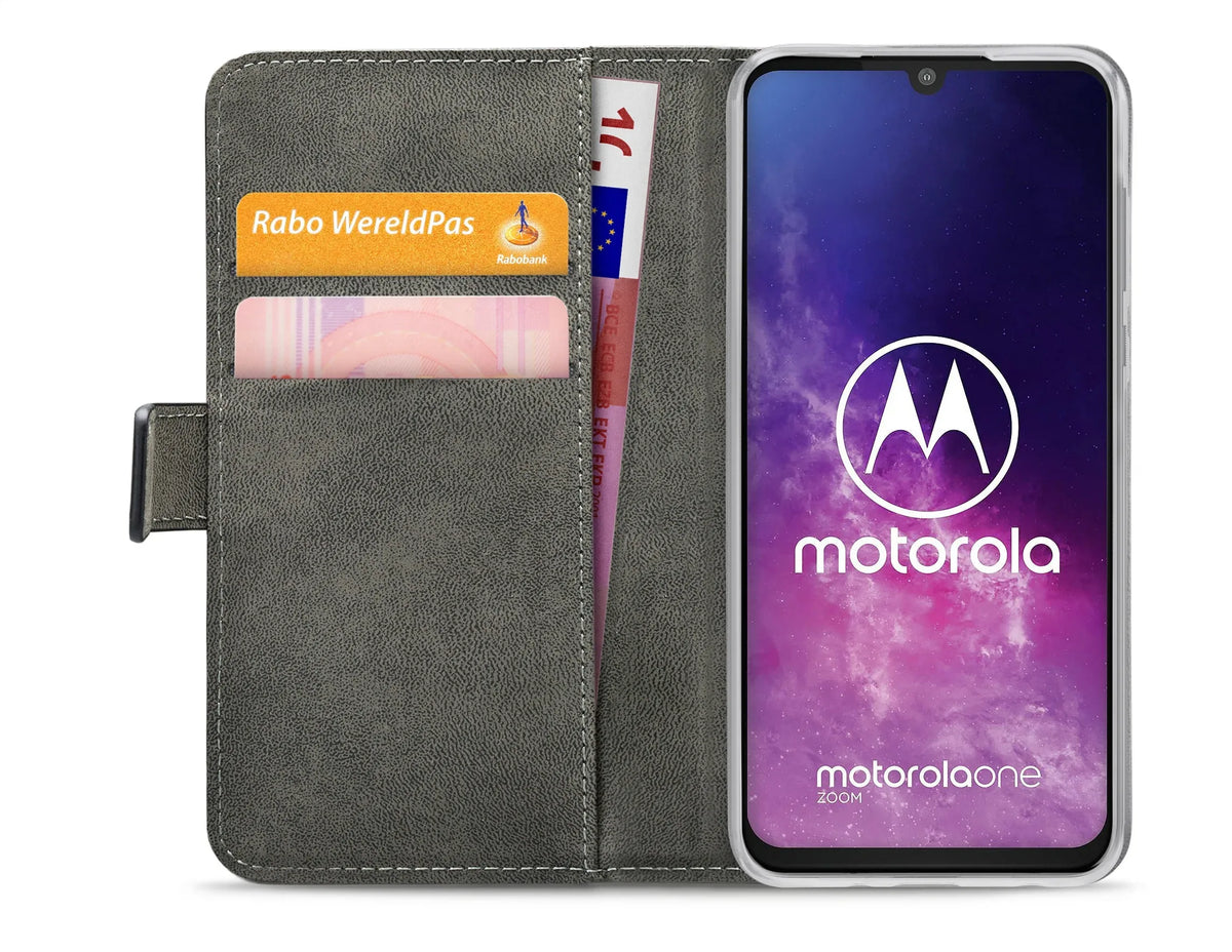 Mobilize Classic Gelly Wallet Book Case Motorola Moto One Zoom Black - Essentify