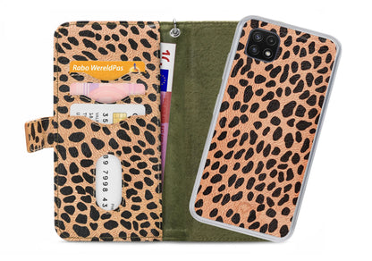 Mobilize 2In1 Magnet Zipper Case Samsung Galaxy A22 5G Olive/Leopard - Essentify