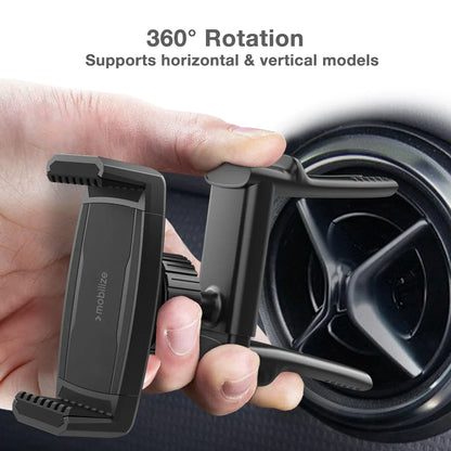 Mobilize Universal Car Holder For Round Air Vent Black - Essentify