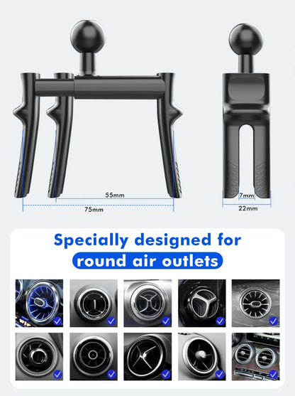 Mobilize Universal Car Holder For Round Air Vent Black - Essentify