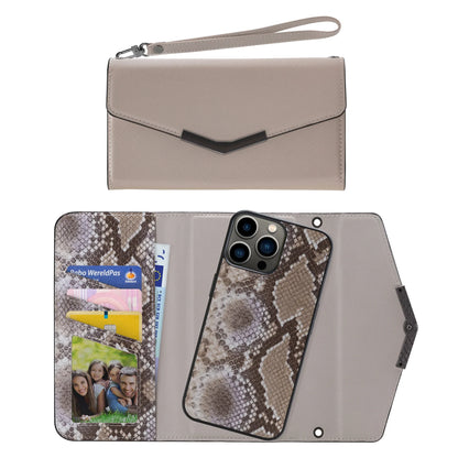 Mobilize 2In1 Elegant Magnet Clutch Apple Iphone 13 Pro Beige Snake - Essentify