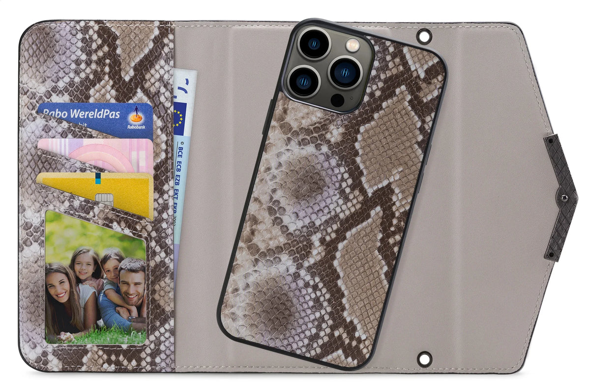 Mobilize 2In1 Elegant Magnet Clutch Apple Iphone 13 Pro Beige Snake - Essentify