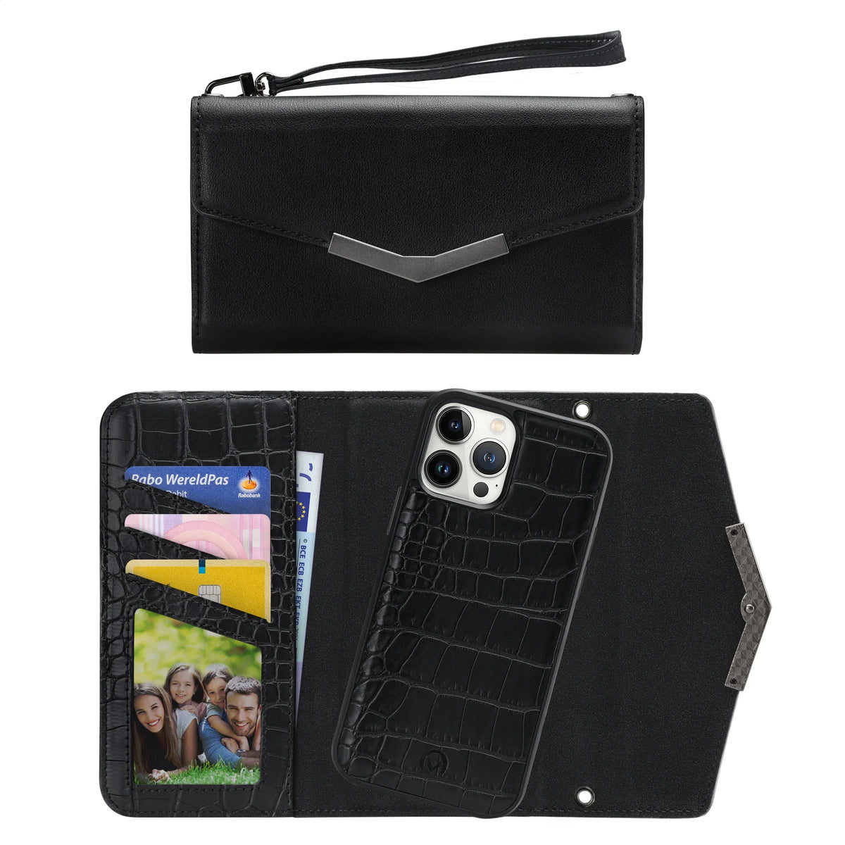Mobilize 2In1 Elegant Magnet Clutch Apple Iphone 13 Pro Max Black Croco - Essentify