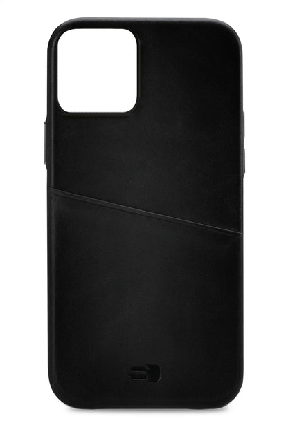 Senza Pure Leather Cover With Card Slot Apple Iphone 13 Deep Black - Essentify