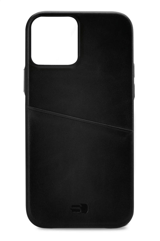 Senza Pure Leather Cover With Card Slot Apple Iphone 13 Pro Max Deep Black - Essentify