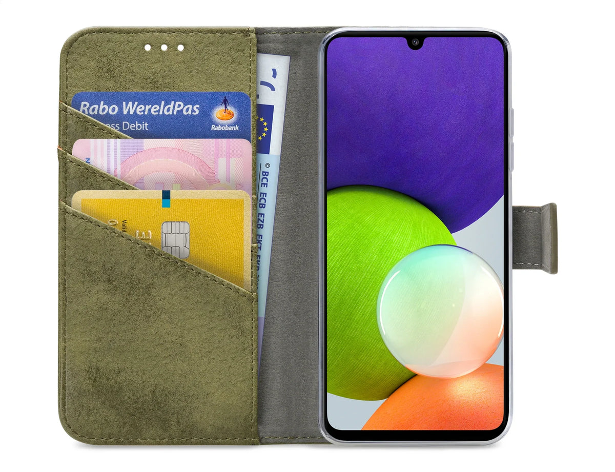My Style Flex Wallet For Samsung Galaxy A22 4G Olive - Essentify