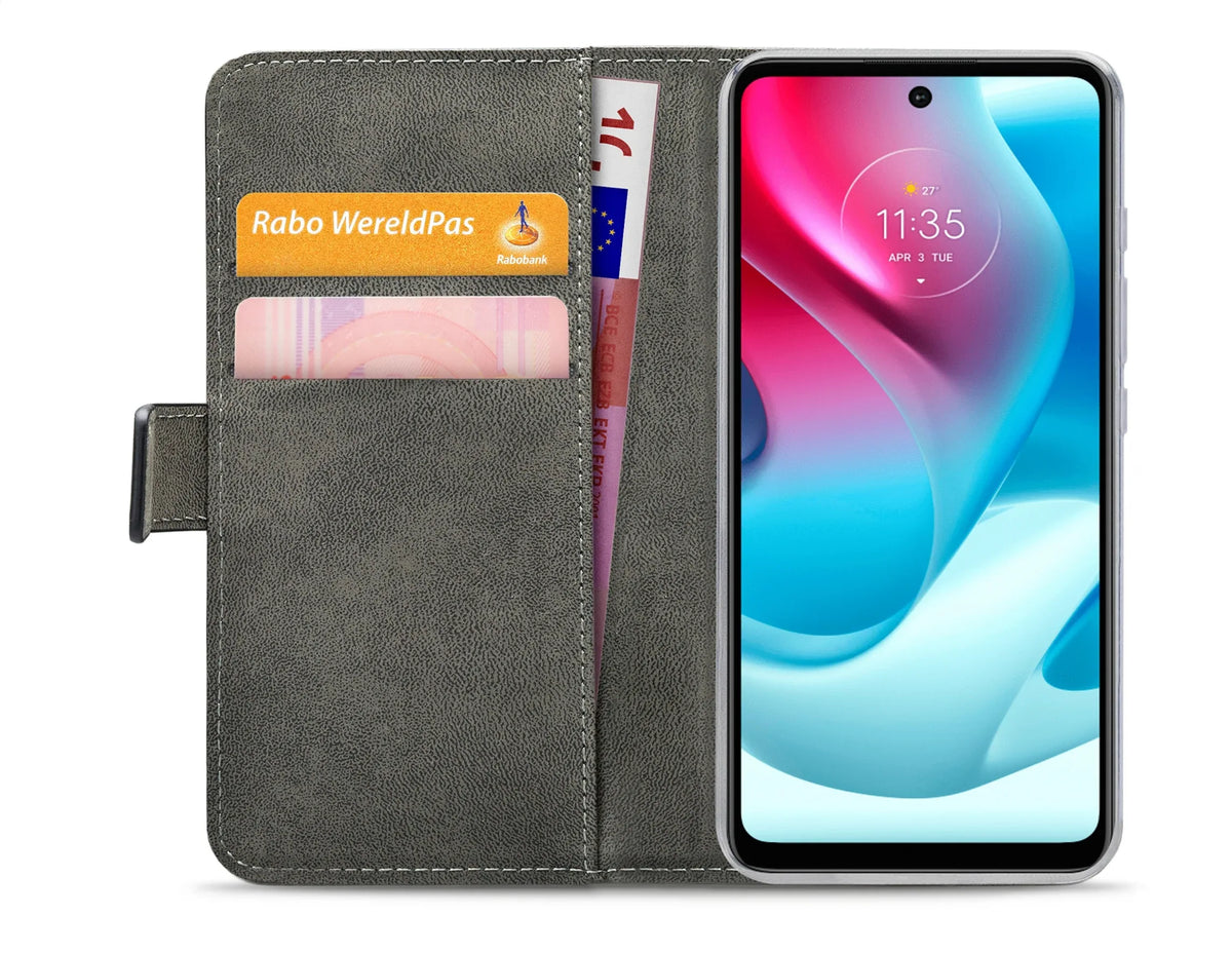 Mobilize Classic Gelly Wallet Book Case Motorola Moto G60S Black - Essentify