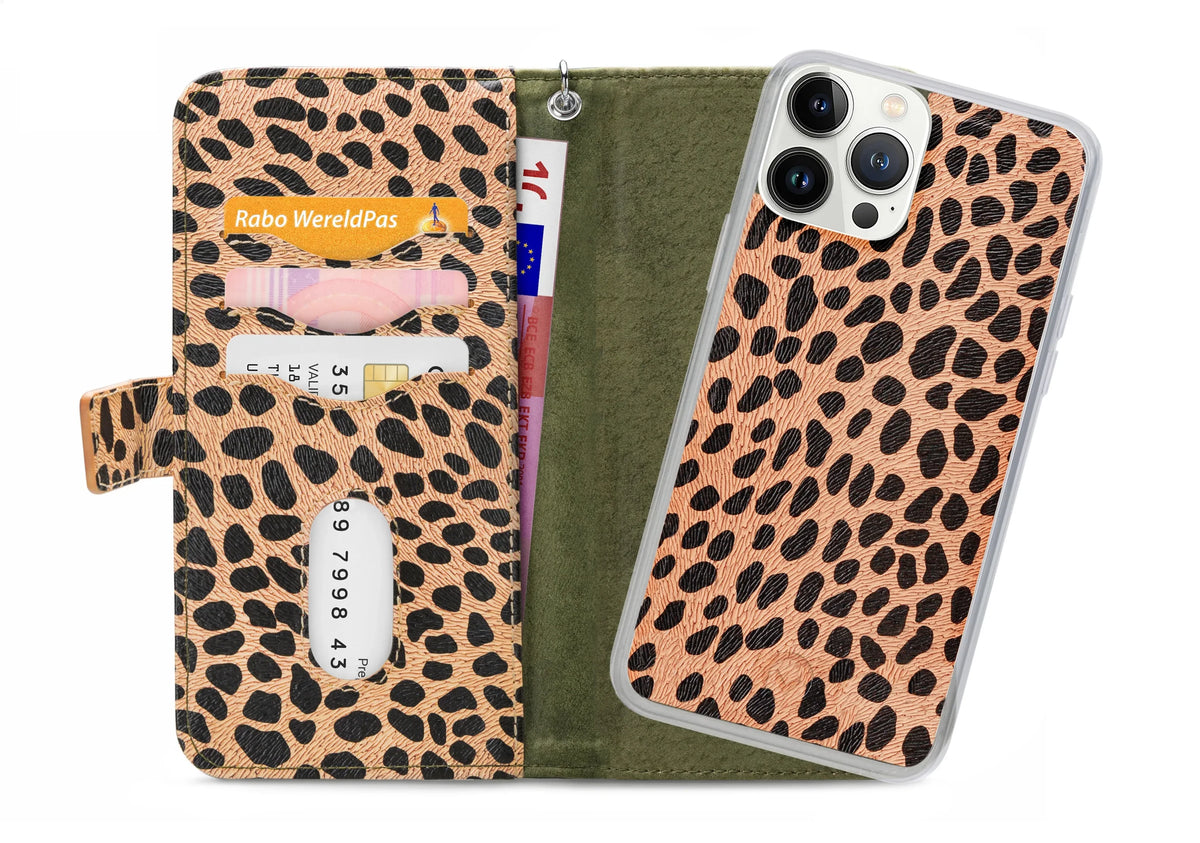 Mobilize 2In1 Magnet Zipper Case Apple Iphone 13 Pro Max Olive/Leopard - Essentify