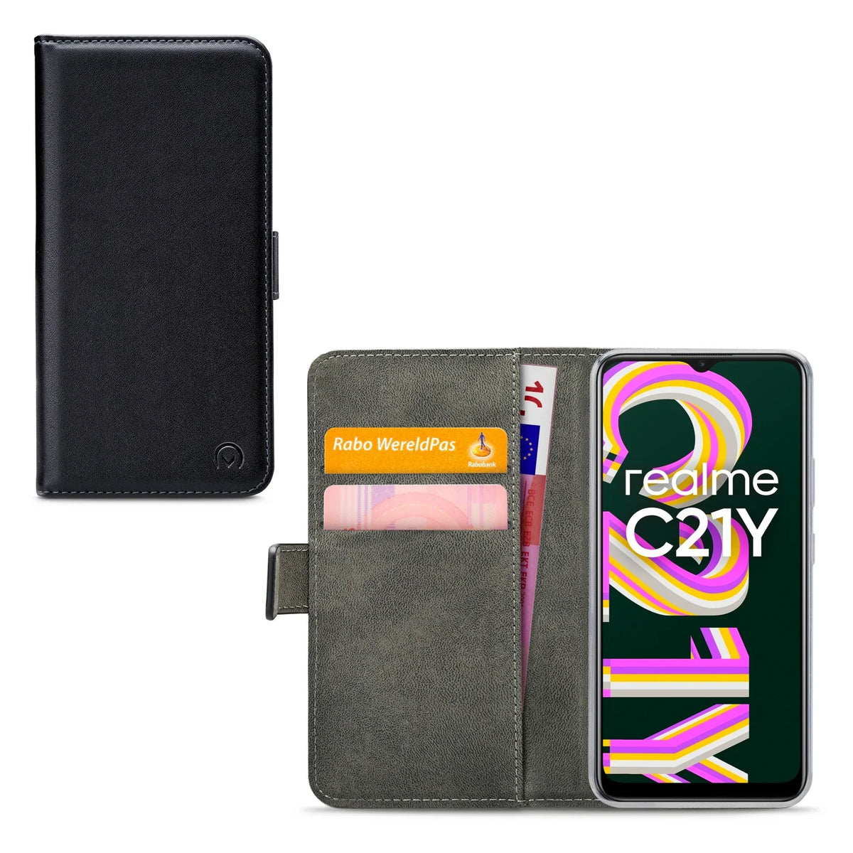 Mobilize Classic Gelly Wallet Book Case Realme C21Y Black - Essentify