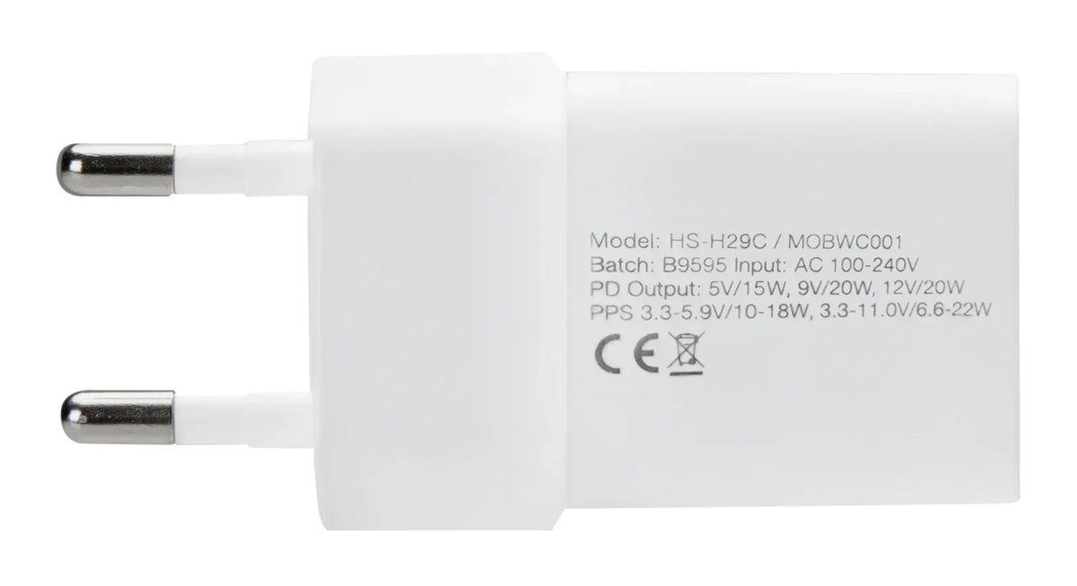 Mobilize Wall Charger Usb-C 20W With Pd/Pps White - Essentify