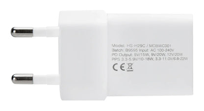 Mobilize Wall Charger Usb-C 20W With Pd/Pps White - Essentify