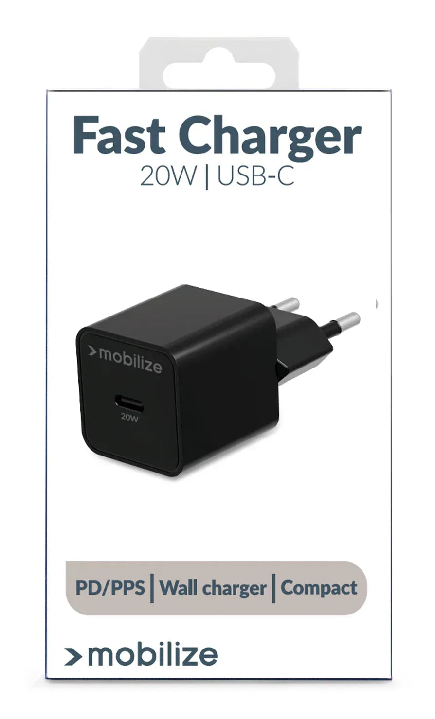 Mobilize Wall Charger Usb-C 20W With Pd/Pps Black - Essentify