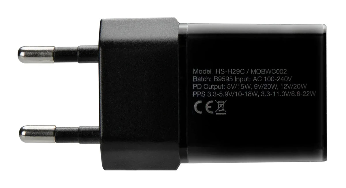 Mobilize Wall Charger Usb-C 20W With Pd/Pps Black - Essentify