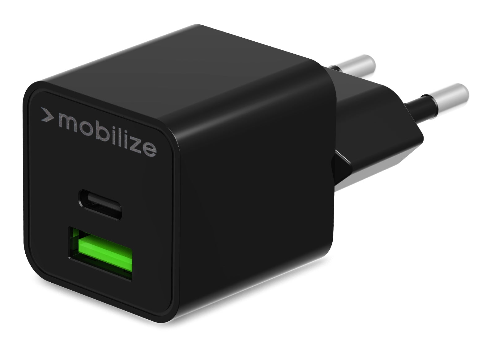 Mobilize Wall Charger Usb-C + Usb Gan 30W With Pd/Pps Black
