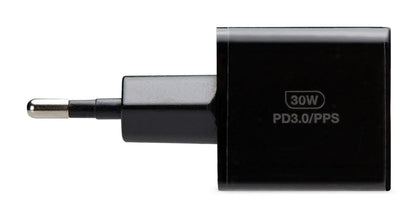 Mobilize Wall Charger Usb-C + Usb Gan 30W With Pd/Pps Black - Essentify