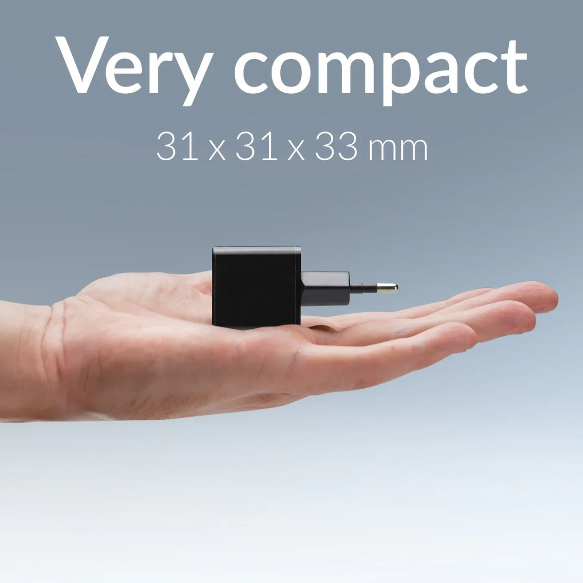 Mobilize Wall Charger Usb-C + Usb Gan 30W With Pd/Pps Black - Essentify