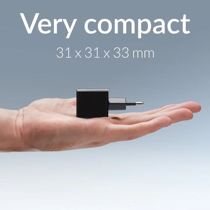 Mobilize Wall Charger Usb-C + Usb Gan 30W With Pd/Pps Black - Essentify