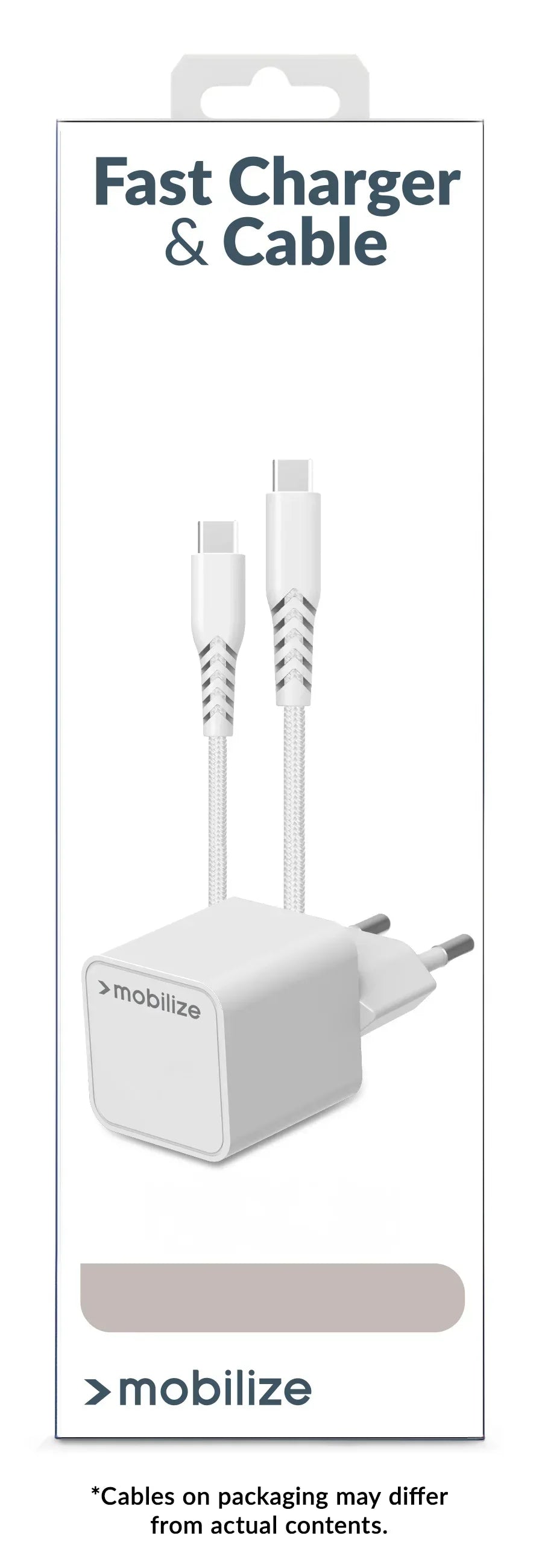 Mobilize Wall Charger Usb-C 20W With Pd + Mfi Lightning Nylon Cable 1.2M White - Essentify