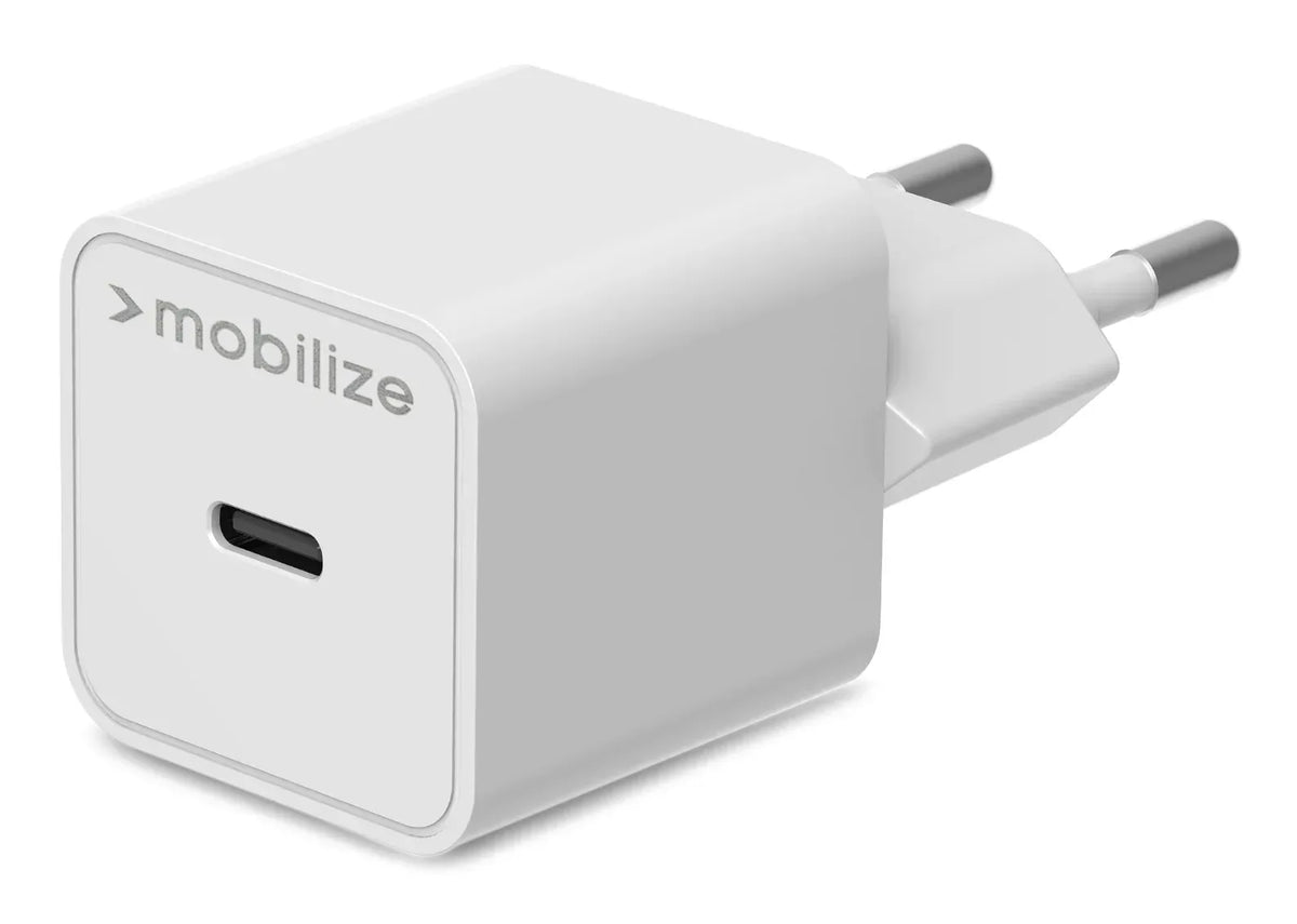Mobilize Wall Charger Usb-C 20W With Pd + Mfi Lightning Nylon Cable 1.2M White - Essentify