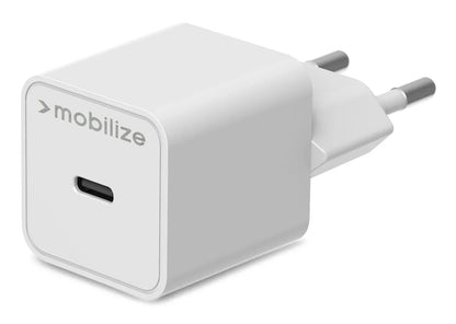 Mobilize Wall Charger Usb-C 20W With Pd + Mfi Lightning Nylon Cable 1.2M White - Essentify