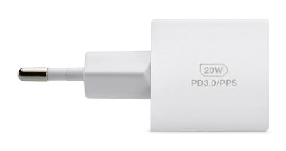 Mobilize Wall Charger Usb-C 20W With Pd + Mfi Lightning Nylon Cable 1.2M White - Essentify