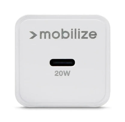 Mobilize Wall Charger Usb-C 20W With Pd + Mfi Lightning Nylon Cable 1.2M White - Essentify