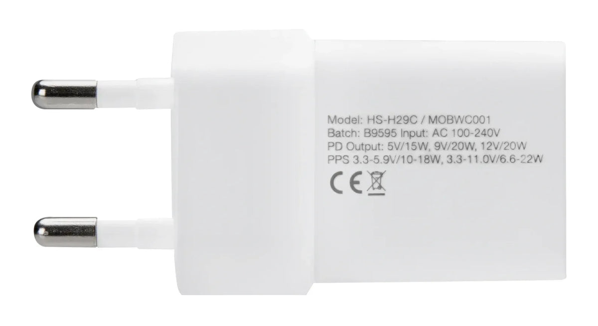 Mobilize Wall Charger Usb-C 20W With Pd + Mfi Lightning Nylon Cable 1.2M White - Essentify