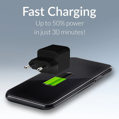 Mobilize Wall Charger Usb-C 20W With Pd + Mfi Lightning Nylon Cable 1.2M Black - Essentify