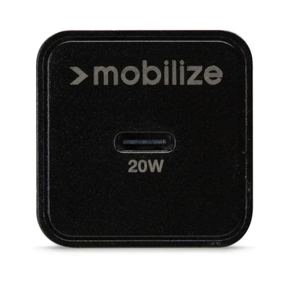 Mobilize Wall Charger Usb-C 20W With Pd + Mfi Lightning Nylon Cable 1.2M Black - Essentify