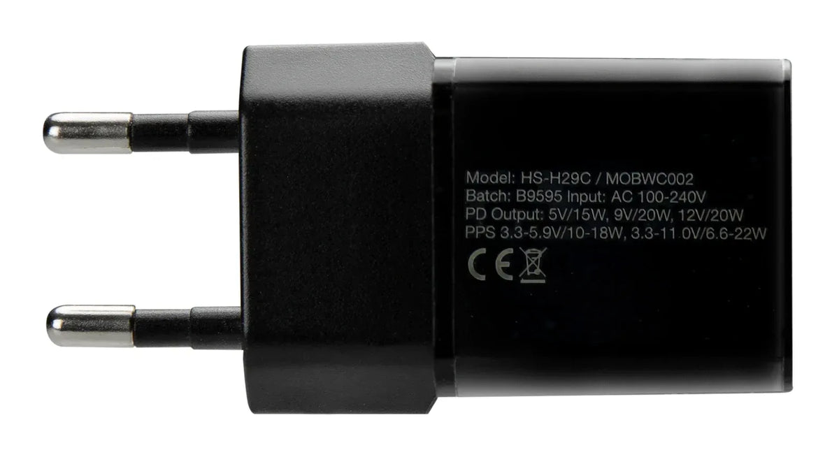Mobilize Wall Charger Usb-C 20W With Pd + Mfi Lightning Nylon Cable 1.2M Black - Essentify