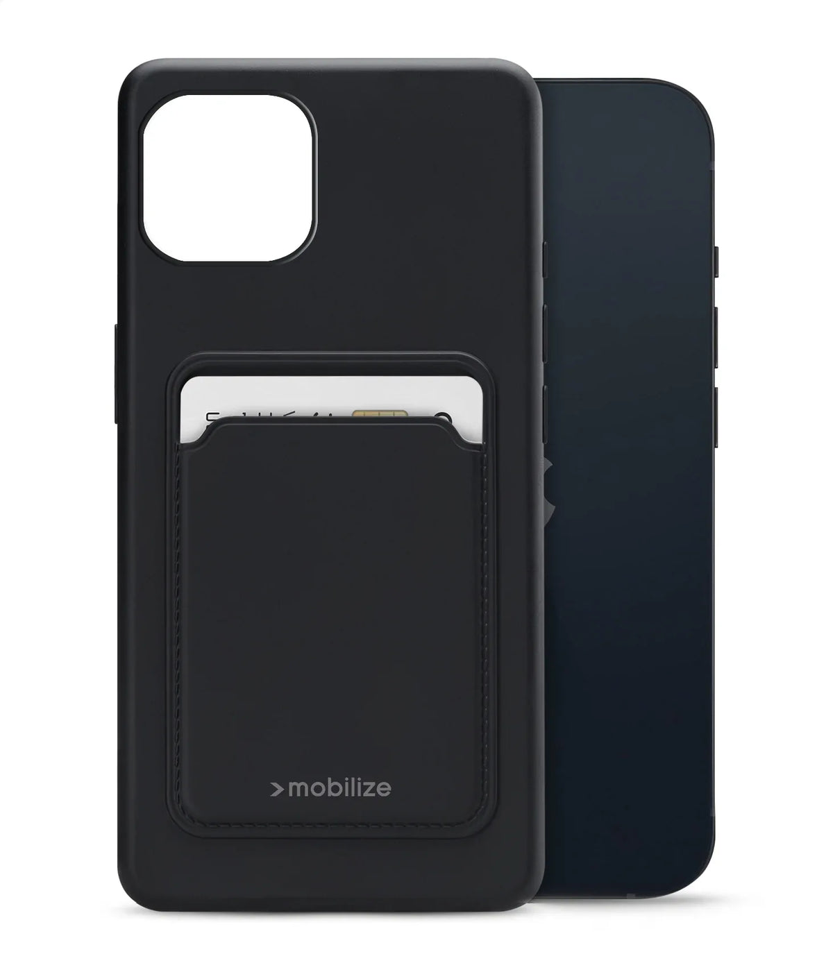 Mobilize Rubber Gelly Card Case Apple Iphone 13 Matt Black - Essentify