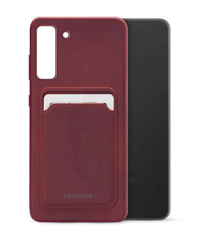 Mobilize Rubber Gelly Card Case Samsung Galaxy S21 Fe 5G Matt Bordeaux - Essentify