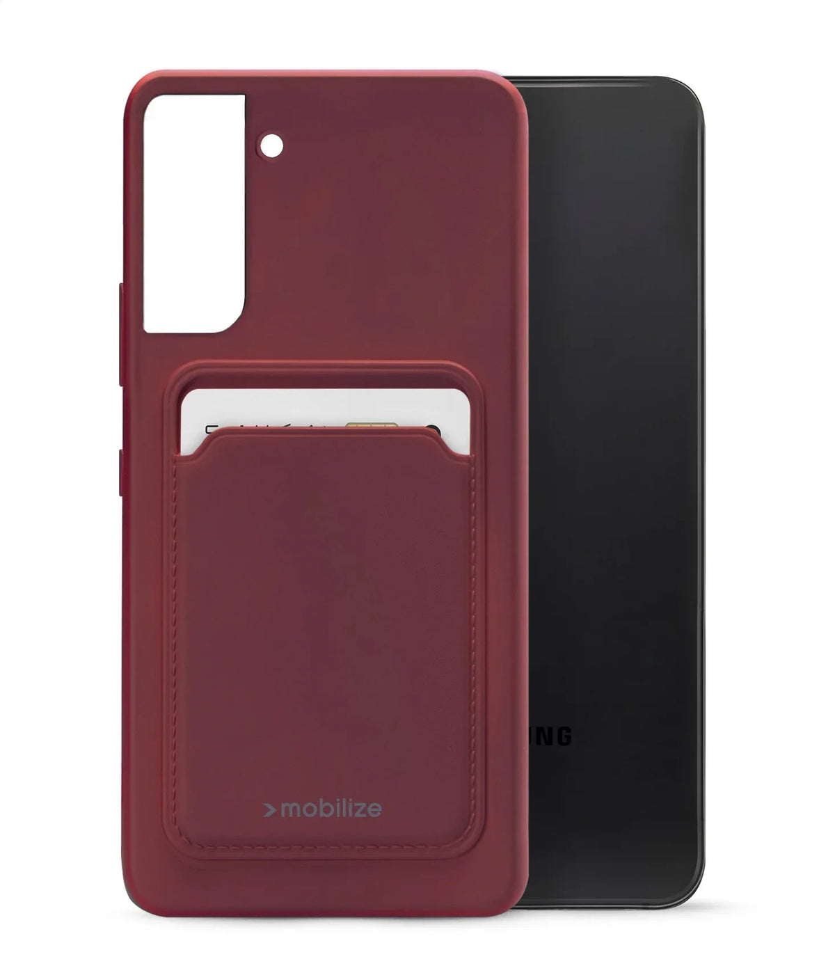 Mobilize Rubber Gelly Card Case Samsung Galaxy S22 5G Matt Bordeaux - Essentify