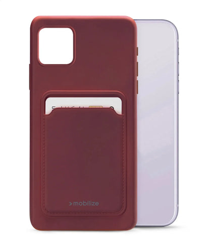Mobilize Rubber Gelly Card Case Apple Iphone 11 Matt Bordeaux - Essentify